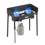 Vevor 2 Burner Propane Gas Stove 150000 Btu Outdoor Camping Cooker With Shield. Fixed Price $101.99.