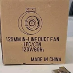 Series TSK-125 In-line Duct Fan 5" 120V 60HZ. Fixed Price $139.00.