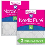 18X20X1 (17 3/4X19 3/4) Nordic Pure Tru Mini Pleat Merv 13 Air Filters Pack. Fixed Price $39.49.