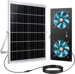 Solar Powered Dual Exhaust Fan With Battery For Coop And Greenhouse Ventilation. Fixed Price $121.99.