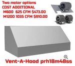 Vent-a-hood 48" PRH18M48SS Stainless Mount Ventilation Blower Motor Extra. Fixed Price $1195.00.