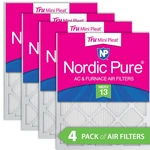 18X20X1 (17 3/4X19 3/4) Nordic Pure Tru Mini Pleat Merv 13 Air Filters Pack. Fixed Price $71.49.