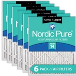 12X24X1 (11 1/2X23 1/2) Pleated Air Filters Merv 14 Plus Carbon 6 Pack. Fixed Price $99.99.