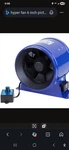 Hyper Fan 6" Blue 315 Cfm Speed Control Digital Mixed Air Flow HGC701400. Fixed Price $110.00.